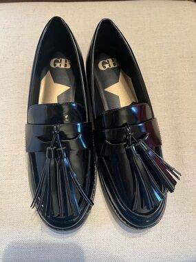 Gianni Bini Black Patent Tassel Loafers for Women NWOT